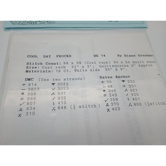 Diane Graebner Designs Counted Cross Stitch Cool Day Frocks Amish Chart Laundry - Picture 4 of 4